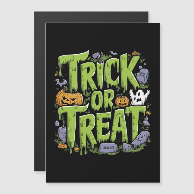 Éffrayant Tricoter ou traiter l'Halloween mince (Devant / Derrière)