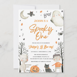 Éffrayant Un Halloween 1er Anniversaire Invitation