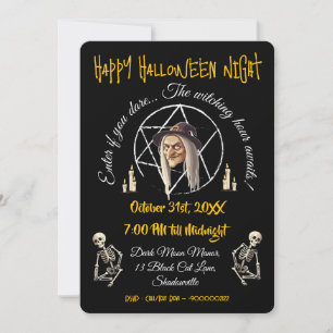 🧙 ♀️ Éffrayante sorcière Halloween Invitation �