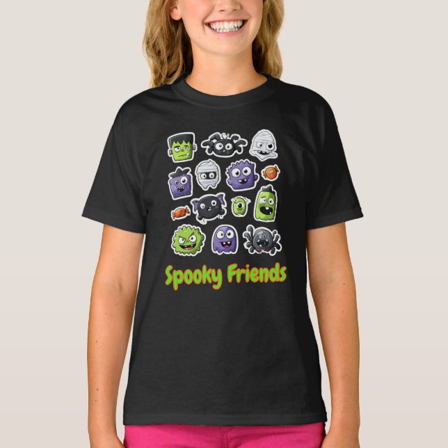 Éffrayants amis T-shirt Halloween (Devant)