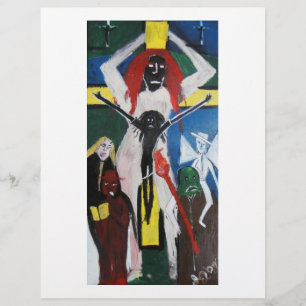 EFFROI COMME PAPIER DE SCRAPBOOK JESUS TÊTE ROUGE