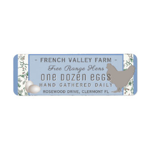Egg Carton Étiquette Retour Taille de l'adresse He