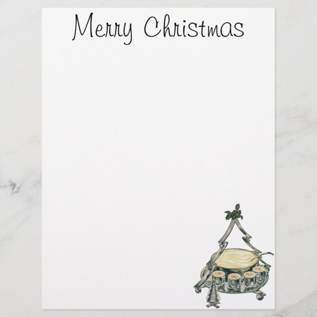 Eggnog dans un bol de punch de sapin de Noël vinta (Devant)