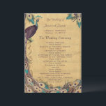 Eggplant Aqua Vintage Peacock Wedding Programme<br><div class="desc">Eggplant Aqua Vintage Peacock Wedding Programme Peacock Wedding Invitations</div>