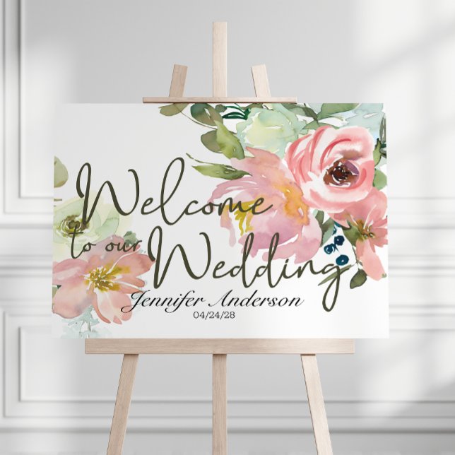 Eggshell and Blush Floral Bridal Shower Poster (Créateur téléchargé)