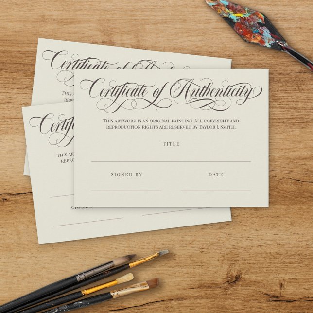 Eggshell Brown Swirls Certificat d'authenticité (Créateur téléchargé)
