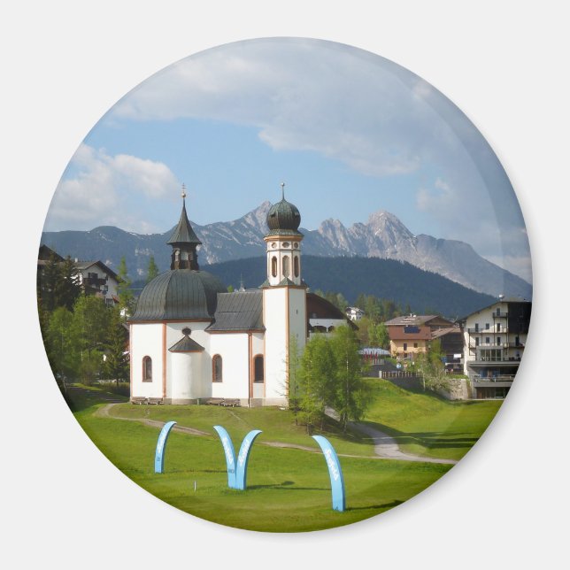 Église à Seefeld, Autriche aimant rond (Devant)