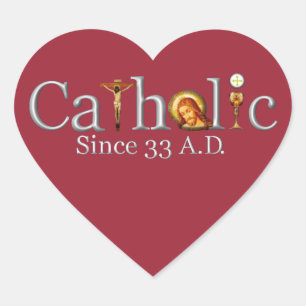 Église Catholique Depuis 33 A.D. Sticker Coeur