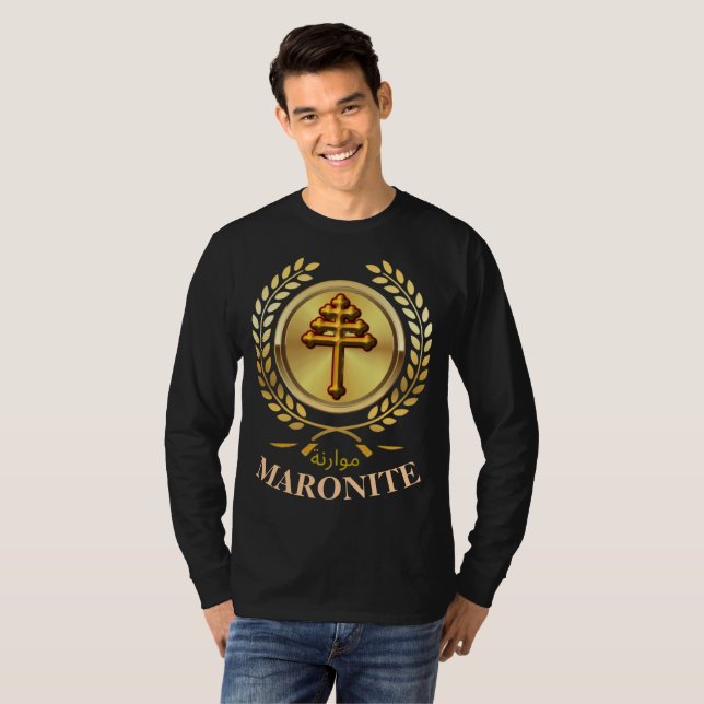 Église catholique maronite T-shirt à manches longu (Devant entier)