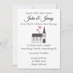 Église Contemporain Faire-part de mariage chrétien