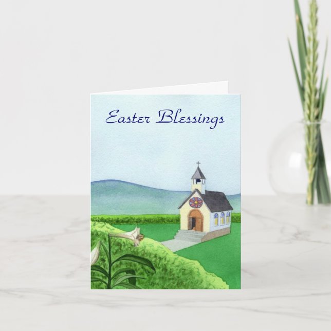 Église dans la vallée - Carte de note (Devant)