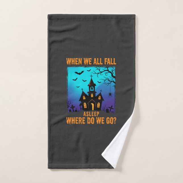 Église hantée d'Halloween Où allons-nous (Serviette à main)