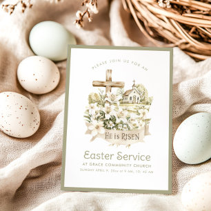 Église neutre Invitation de service de Pâques