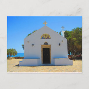 Eglise orthodoxe à Gouves, carte postale de Crète