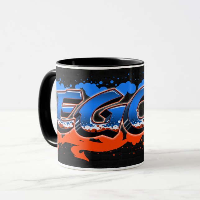 Egon prénom Graffiti blue Tasse orange (Devant gauche)
