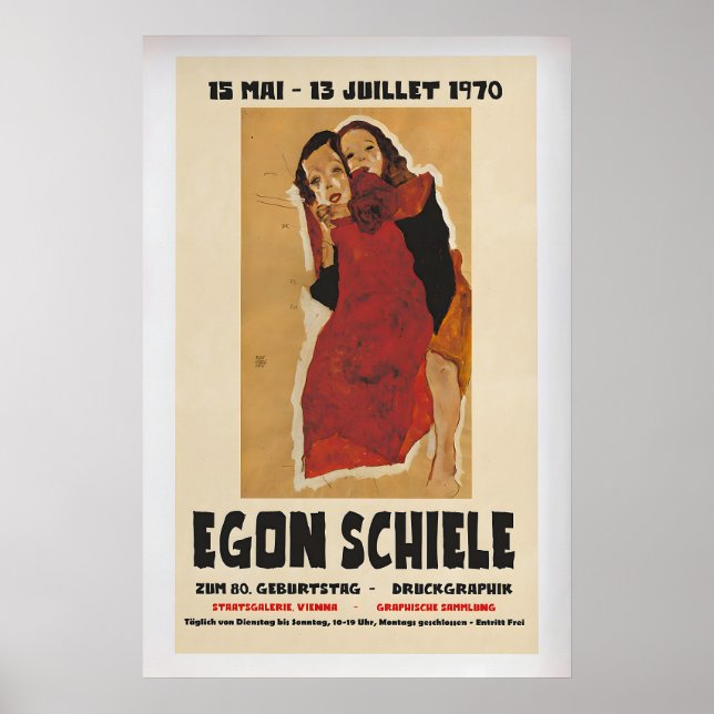 Egon Schiele Exhibition Poster 1970 Vintage Art (Devant)
