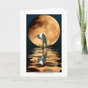 EGRET & GOLDEN MOON ~ Cartes de voeux & Cartes de