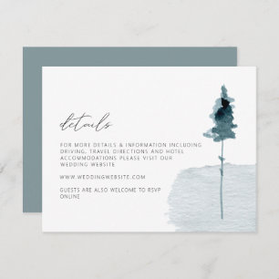 EGRET Rustic Winter Pine Détails du Mariage Carte