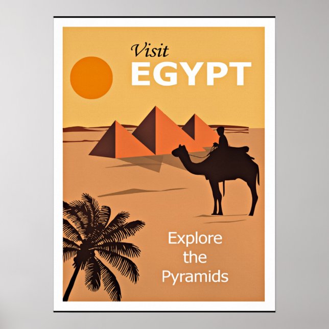 Egypt, Explore the Pyramids, vintage travel poster (Devant)