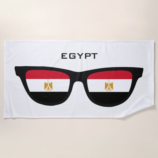 EGYPT Shades texte personnalisé serviette de plage (Devant)