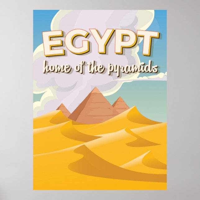 Egypte - Accueil des Pyramides affiche de voyage (Devant)