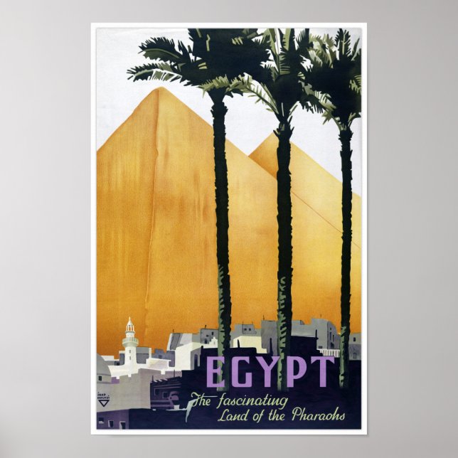 Egypte affiche de voyage vintage restaurée (Devant)