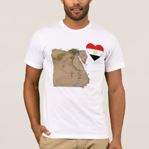 Egypte Drapeau Coeur et carte T-shirt