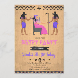 Égypte fille anniversaire invitation