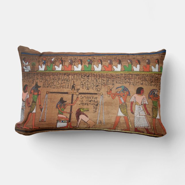 Égypte-Hiéroglyphes Lumbar Coussin (Recto)
