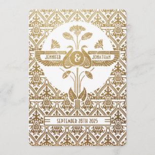 Égypte Nouveau mariage Invitations Or & blanc