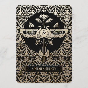 Égypte Nouveau mariage Invitations Or & Noir