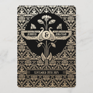 Égypte Nouveau mariage Invitations Or & Noir
