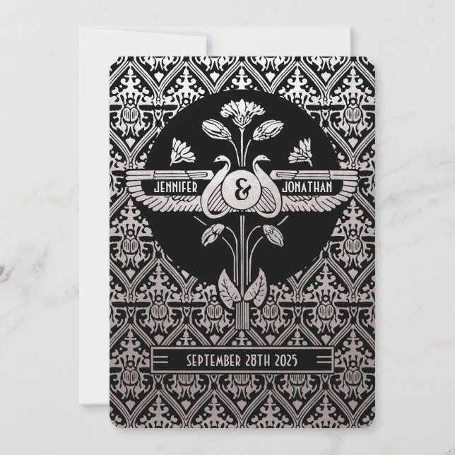 Égypte Nouveau mariage Invitations Silver Foil (Devant)