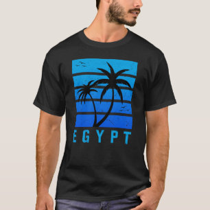 Egypte T-Shirt Vintage Sunset Bleu Perturbé