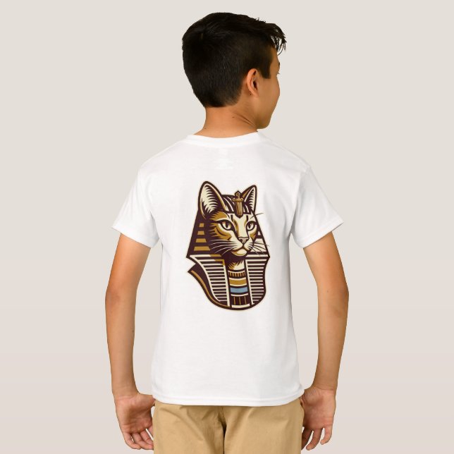 Egyptian Cat Kids T-Shirt – Pharaonic Cat Art  (Dos entier)