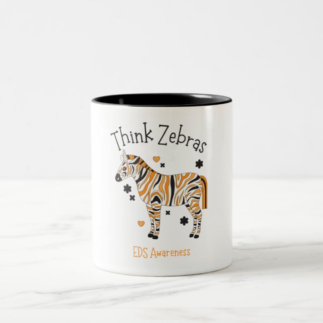 Ehlers Danlos Syndrome Awareness Cute Zebra Mug (Centre)