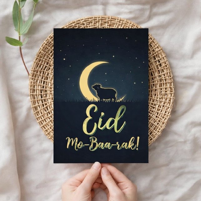 Eid Al Adha Moubarak Carte de Vœux Élégante Mouton (Créateur téléchargé)