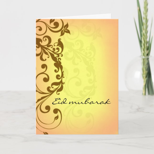 Eid Mubarak - carte de voeux jaune (Devant)