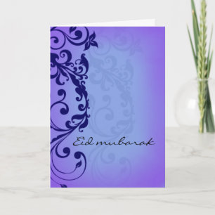 Eid Mubarak - carte de voeux mauve-foncé