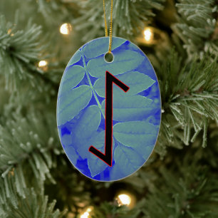 Eihwaz Viking Rune Yule Ornement - Centré Persev