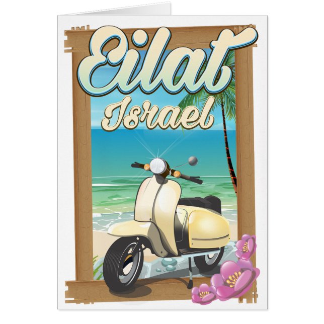 Eilat Beach Israel scooter affiche de voyage (Devant)