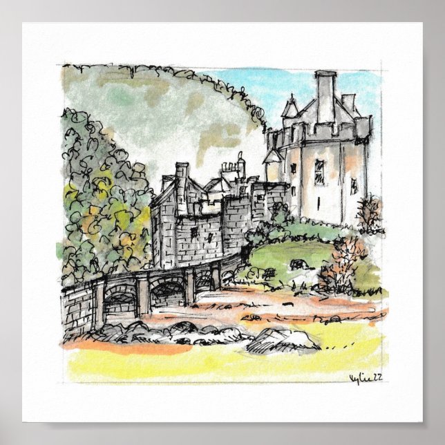 Eilean Donan Castle Impression De La Peinture Orig (Devant)