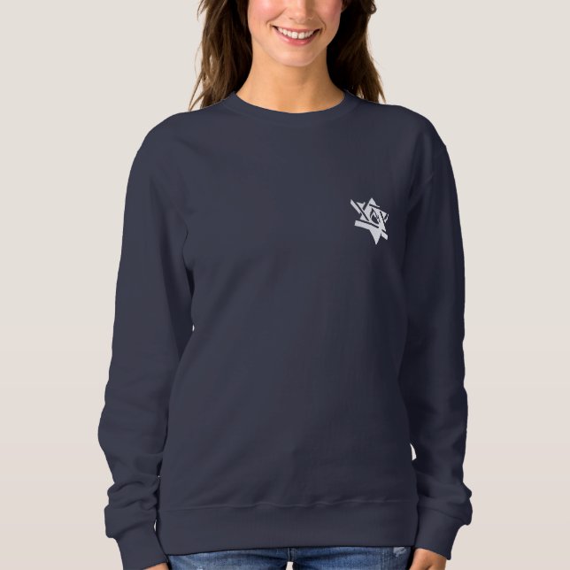 #EJH Sweatshirt d'équipage féminin en bleu (Devant)