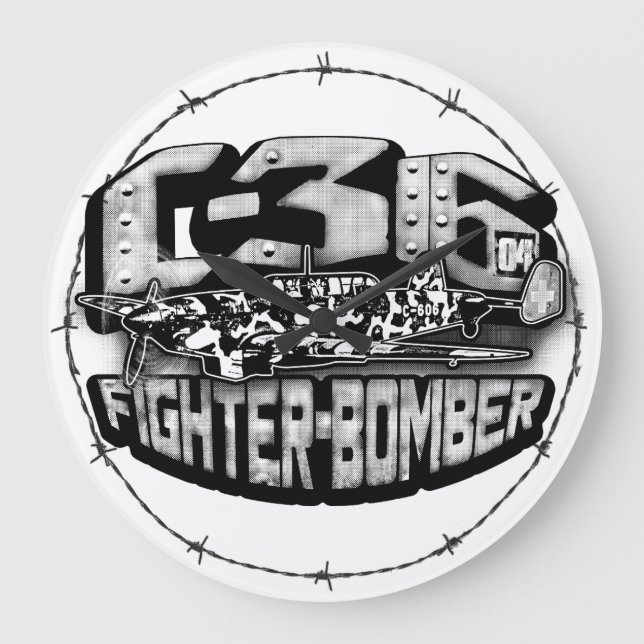 EKW C-36 Grande horloge Horloge Mur Acrylique (Recto)