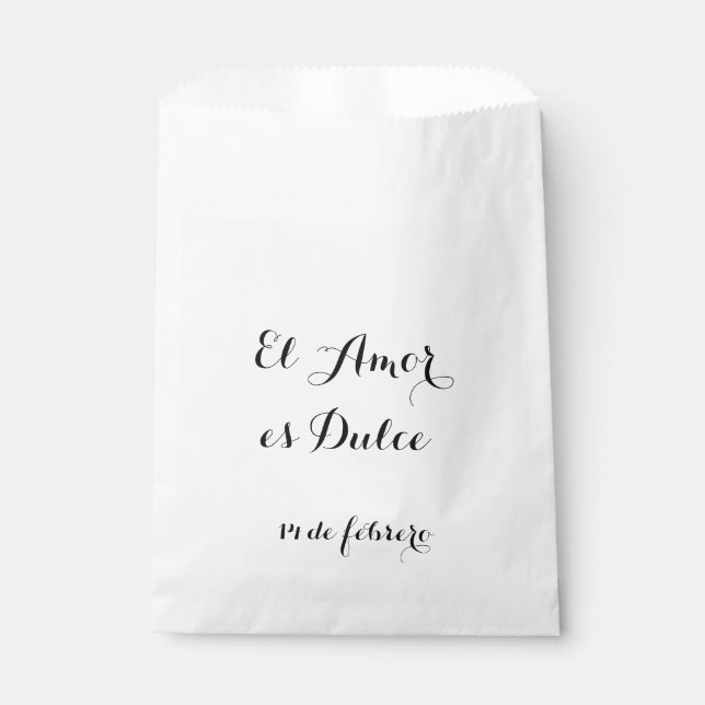 El Amor es Dulce- Personnaliser ces sacs de faveur (Devant)