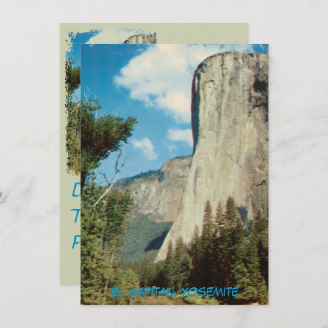El Capitan, Yosemite Invitation Vintage (Devant / Derrière)