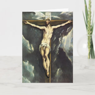 El Greco Christ sur la carte de voeux croisée