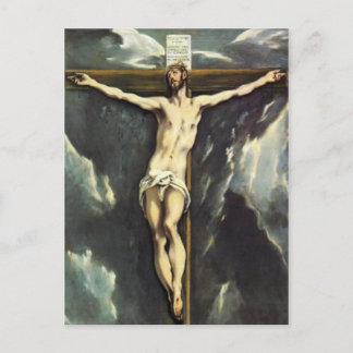 El Greco Christ sur la carte postale croisée