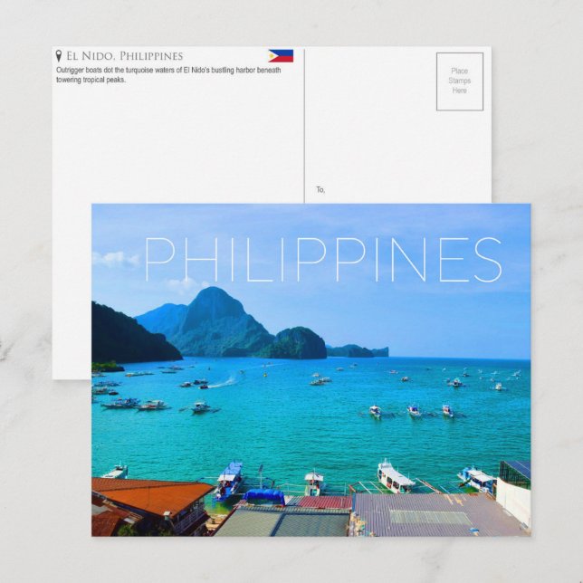 El Nido, Philippines Carte Postale de Voyage (Devant / Derrière)