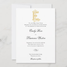 EL ou LE Monogram Vintage Wedding Invitations